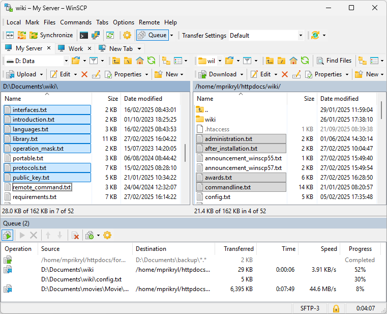 Winscp Interface Example User Interfaces :: WinSCP