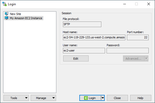 how to connect to amazon ec2 instance using winscp