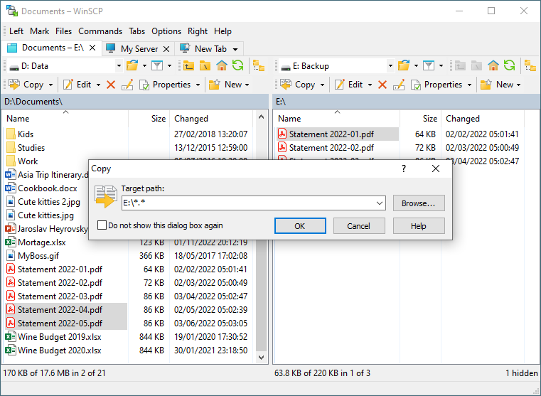 Managing Local Files :: WinSCP