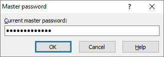 Master Password Dialog :: WinSCP